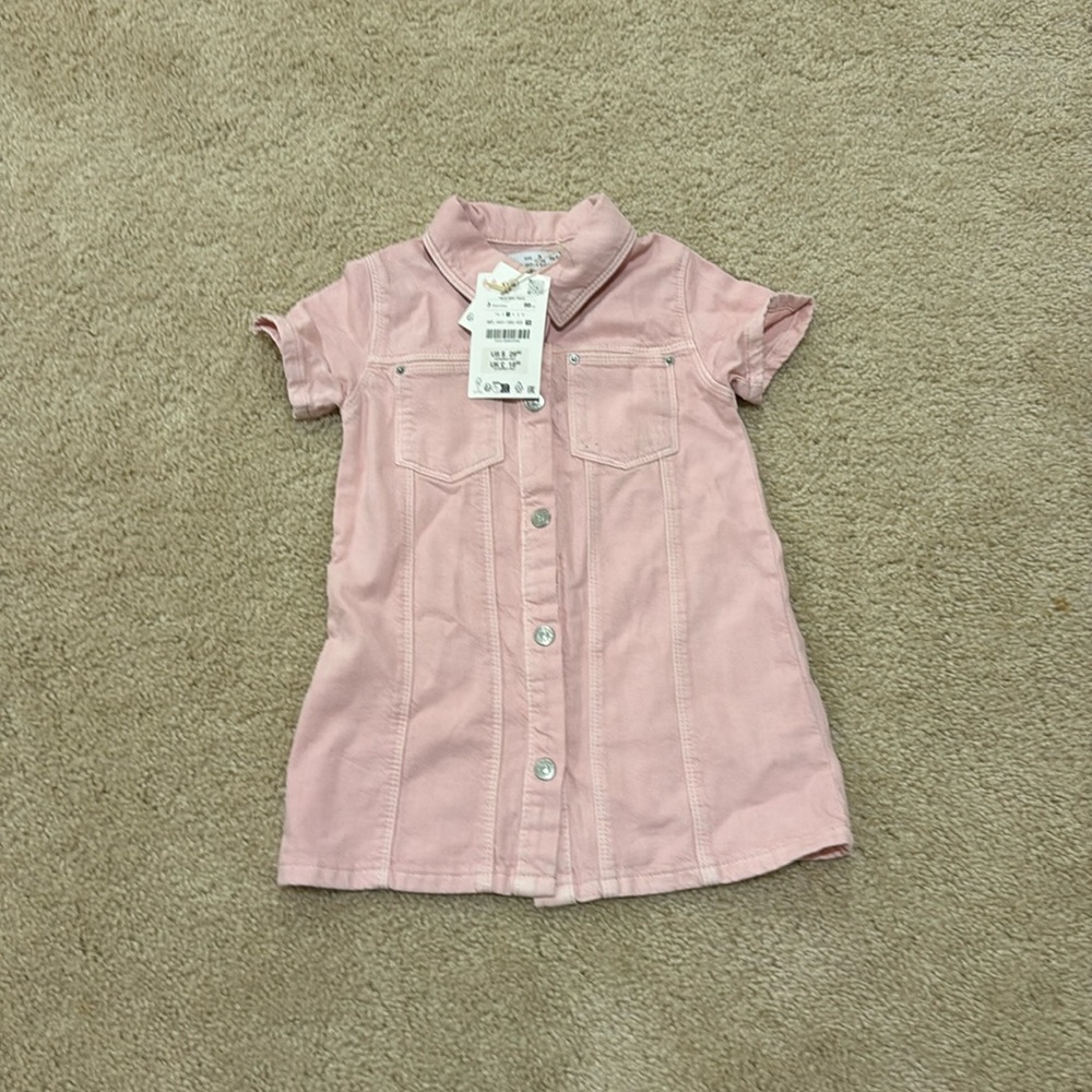 NWT pink denim toddler dress